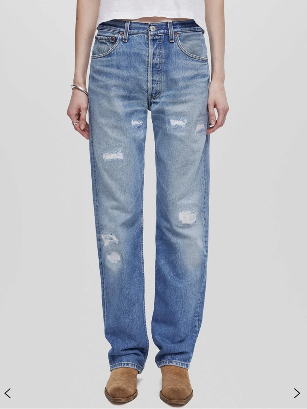 RE/DONE Light Levis Ex Boyfriend Jeans (25) - Classic Straight Fit